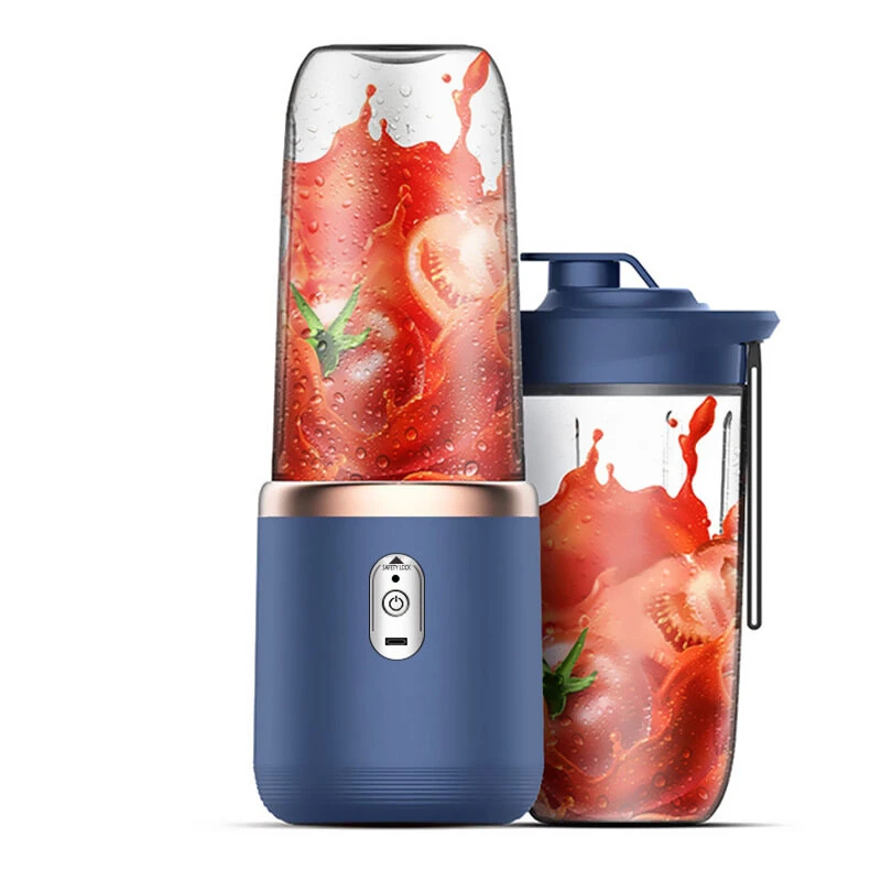 (image for) Portable USB Smoothie Blender Cup With 6 Blades 400ml Wireless Mini Charging Fruit Juicer And Food Blender With Ice Crushing Cup